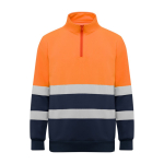 Sweater met hoge zichtbaarheid van fleece 280 g/m² Roly Spica kleur neon oranje tweede weergave