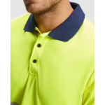 Technische werkpolo van polyester 170 g/m² Roly Vega kleur neon geel detailweergave 1