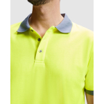 Werkpolo bedrukken met korte mouwen 170 g/m² Roly Atrio kleur neon oranje detailweergave 2