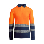 Technische werkpolo met lange mouwen 170 g/m² Roly Atrio LS kleur oranje tweede weergave