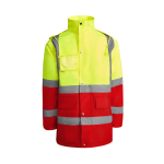 Gevoerde werkparka met hoge zichtbaarheid 395 g/m² Roly Merak kleur rood tweede weergave