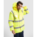 Gevoerde werkparka met hoge zichtbaarheid 395 g/m² Roly Merak kleur marineblauw vierde gebruiksweergave