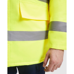 Gevoerde werkparka met hoge zichtbaarheid 395 g/m² Roly Merak kleur marineblauw detailweergave 1