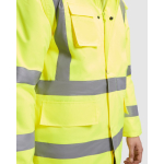 Gevoerde werkparka met hoge zichtbaarheid 395 g/m² Roly Merak kleur marineblauw detailweergave 2