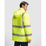 Gevoerde werkparka met hoge zichtbaarheid 395 g/m² Roly Merak kleur marineblauw detailweergave 3