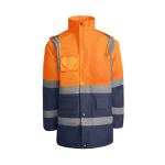 Gevoerde werkparka met hoge zichtbaarheid 395 g/m² Roly Merak kleur neon oranje tweede weergave