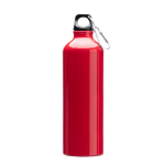 Grote aluminium drinkfles met karabijnhaak in de dop 800 ml kleur rood tweede weergave