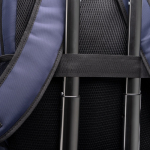 Executive rugzak van gerecycled nylon, gewatteerd, voor laptop 15” kleur marineblauw detailweergave 1