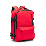 Reisrugzak van waterafstotend gerecycled polyester voor 16 inch laptop kleur rood eerste gebruiksweergave
