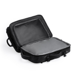 PU lederen reistas uitbreidbaar met laptopvak 17” kleur zwart detailweergave 2