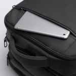 PU lederen reistas uitbreidbaar met laptopvak 17” kleur zwart detailweergave 4