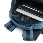 Rugzak van 600D gerecycled polyester met laptopvak kleur koningsblauw detailweergave 2