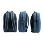 Rugzak van 600D gerecycled polyester met laptopvak kleur koningsblauw detailweergave 4