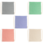 Eco rugzak met trekkoord in gemêleerde afwerking 120 g/m² kleur zwart detailweergave 1