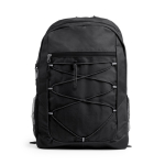 Sportieve polyester rugzak 600D met ritssluiting aan de voorkant kleur zwart tweede weergave