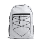 Sportieve polyester rugzak 600D met ritssluiting aan de voorkant kleur wit tweede weergave