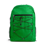 Sportieve polyester rugzak 600D met ritssluiting aan de voorkant kleur groen tweede weergave