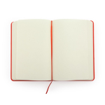 Notitieblok met harde polipel kaft en bladwijzer A5 blanco pagina's kleur rood detailweergave 2