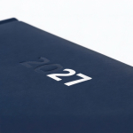 Gewatteerde A5-agenda van kunstleer met dagoverzicht kleur marineblauw