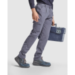 Werkbroek van katoen met elastische taille 240 g/m² Roly Safety kleur taupe grijs derde gebruiksweergave