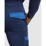 Unisex multizakkenbroek met contrast 250 g/m² Roly Trooper kleur koningsblauw detailweergave 2