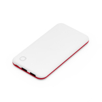 Tweekleurige powerbank met laadindicator 10.000 mAh kleur rood eerste gebruiksweergave