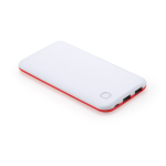 Tweekleurige powerbank met laadindicator 10.000 mAh kleur rood detailweergave 3