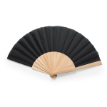 Kleurrijke waaier met polyester doek en houten spijlen kleur zwart tweede weergave