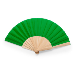 Kleurrijke waaier met polyester doek en houten spijlen kleur groen tweede weergave