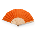 Kleurrijke waaier met polyester doek en houten spijlen kleur oranje tweede weergave