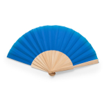 Kleurrijke waaier met polyester doek en houten spijlen kleur koningsblauw tweede weergave