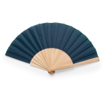 Kleurrijke waaier met polyester doek en houten spijlen kleur marineblauw tweede weergave