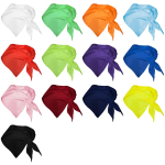 Klassieke driehoekige polyester sjaal in levendige kleuren kleur wit detailweergave 2