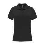 Dames polo van piqué polyester 150 g/m² Roly Direct Monzha kleur zwart tweede weergave