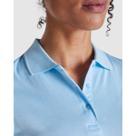 Dames polo van piqué polyester 150 g/m² Roly Direct Monzha kleur wit detailweergave 1