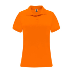 Dames polo van piqué polyester 150 g/m² Roly Direct Monzha kleur neon oranje tweede weergave