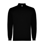 Polo met lange mouwen van polyester 220 g/m² Roly Direct Carpe kleur zwart tweede weergave