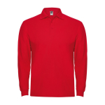 Poloshirt met lange mouwen 220 g/m² Roly Direct Estrella kleur rood tweede weergave