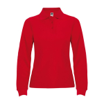 Dames polo met lange mouwen 220 g/m² Roly Direct Estrella kleur rood tweede weergave
