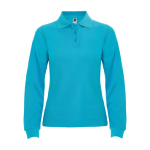 Dames polo met lange mouwen 220 g/m² Roly Direct Estrella kleur turkoois tweede weergave