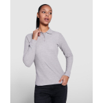 Dames polo met lange mouwen 220 g/m² Roly Direct Estrella kleur marineblauw vierde gebruiksweergave