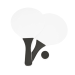 Strandtennisset met 2 houten rackets en 1 bal kleur zwart tweede weergave