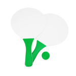 Strandtennisset met 2 houten rackets en 1 bal kleur pastel groen tweede weergave