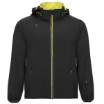 Softshell jas met afneembare capuchon en zakken Roly Direct Siberia kleur zwart eerste gebruiksweergave