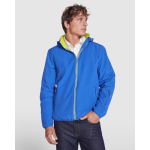 Softshell jas met afneembare capuchon en ritszakken kleur rood eerste gebruiksweergave