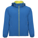 Softshell jas met afneembare capuchon en ritszakken kleur koningsblauw tweede weergave