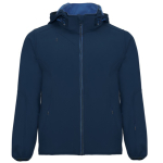 Softshell jas met afneembare capuchon en zakken Roly Direct Siberia kleur marineblauw eerste gebruiksweergave