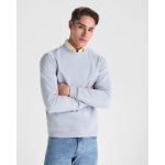 Trui van katoen en polyester met geribbelde manchetten 280 g/m² Roly Direct Clasica kleur gewassen blauw eerste gebruiksweergave