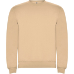 Trui van katoen en polyester met geribbelde manchetten 280 g/m² Roly Direct Clasica kleur lichtbruin eerste gebruiksweergave