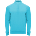 Sweatshirt van polyester met halve rits 200 g/m² Roly Direct Epiro kleur turkoois eerste gebruiksweergave